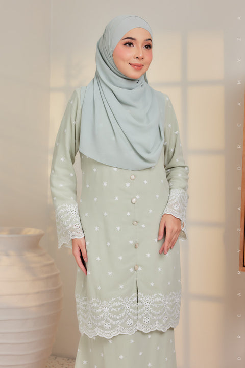 Afra Full Embroidered Chiffon Modern Kurung