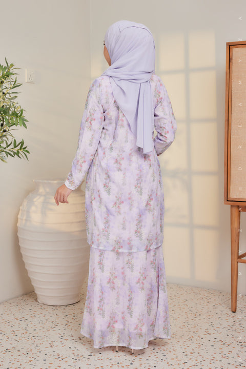 Amira Printed Chffion with Mini Lace Modern Kurung