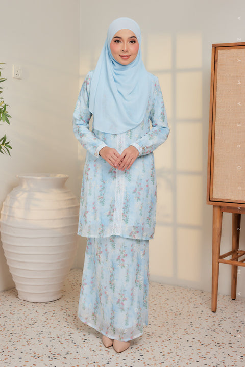 Amira Printed Chffion with Mini Lace Modern Kurung