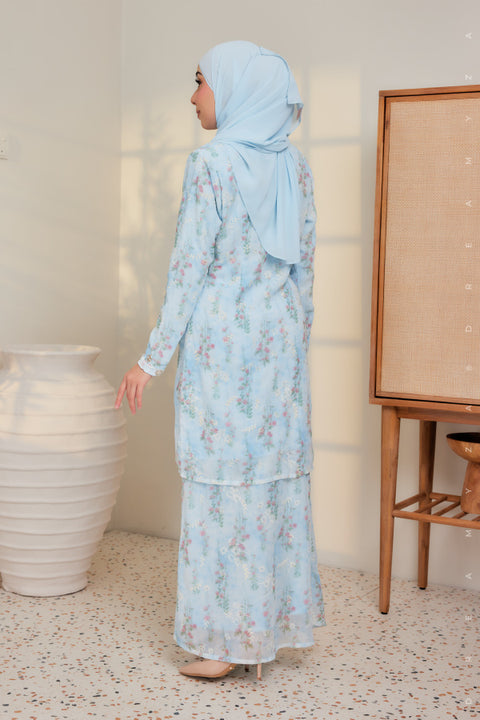 Amira Printed Chffion with Mini Lace Modern Kurung