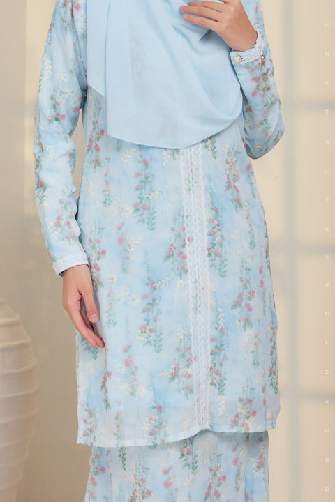 Amira Printed Chffion with Mini Lace Modern Kurung