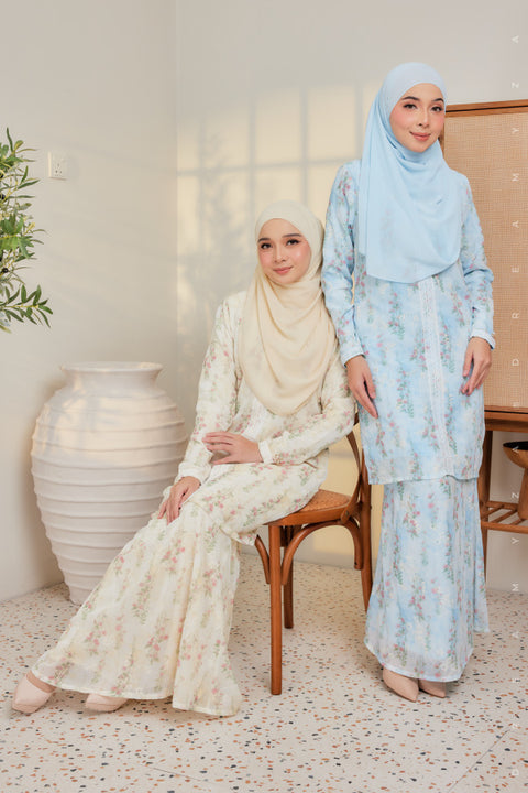 Amira Printed Chffion with Mini Lace Modern Kurung