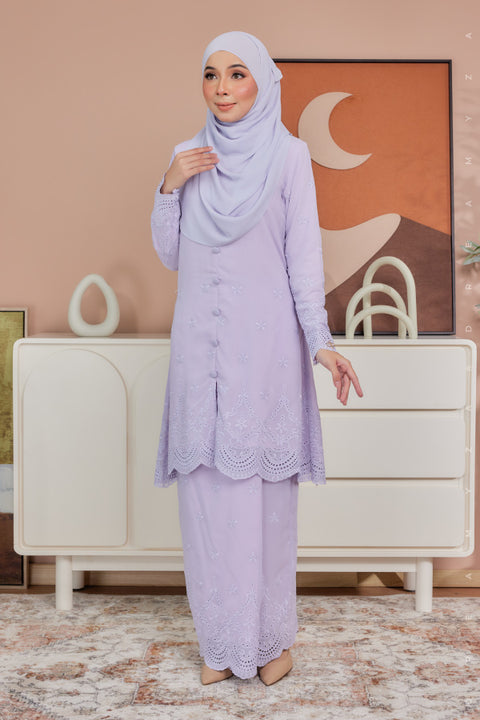 Atia Embroidered Sulam Chiffon Kebaya Riau Kurung Moden