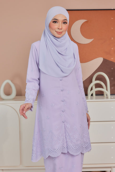 Atia Embroidered Sulam Chiffon Kebaya Riau Kurung Moden