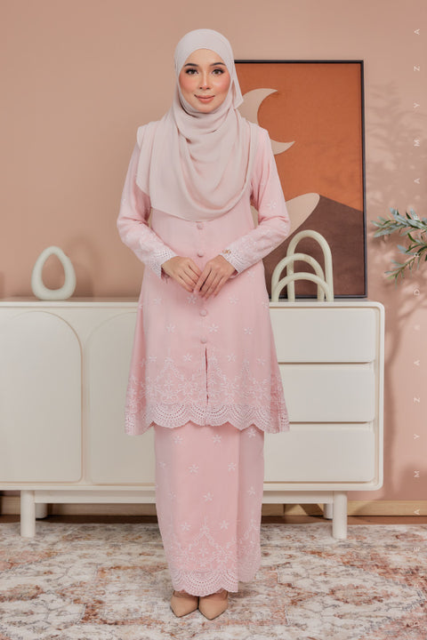 Atia Embroidered Sulam Chiffon Kebaya Riau Kurung Moden