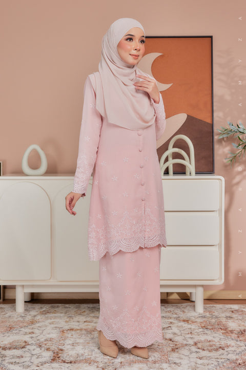 Atia Embroidered Sulam Chiffon Kebaya Riau Kurung Moden