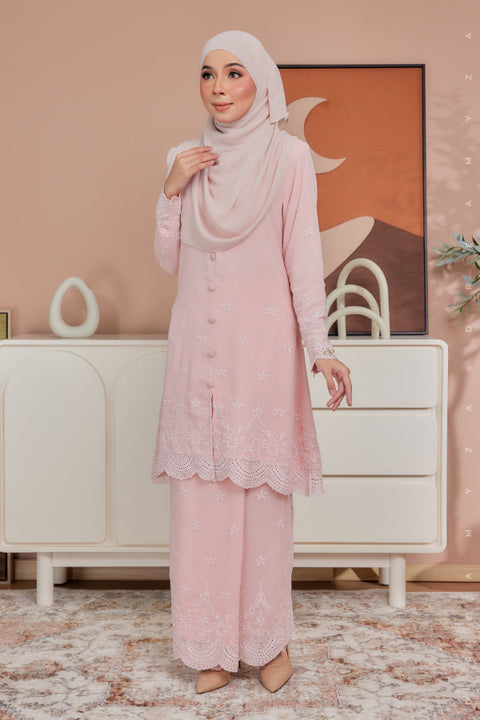 Atia Embroidered Sulam Chiffon Kebaya Riau Kurung Moden