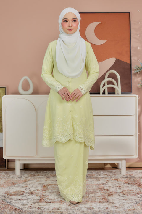 Atia Embroidered Sulam Chiffon Kebaya Riau Kurung Moden