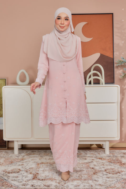 Atia Embroidered Sulam Chiffon Kebaya Riau Kurung Moden