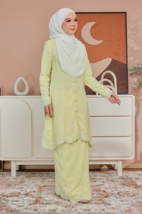 Atia Embroidered Sulam Chiffon Kebaya Riau Kurung Moden