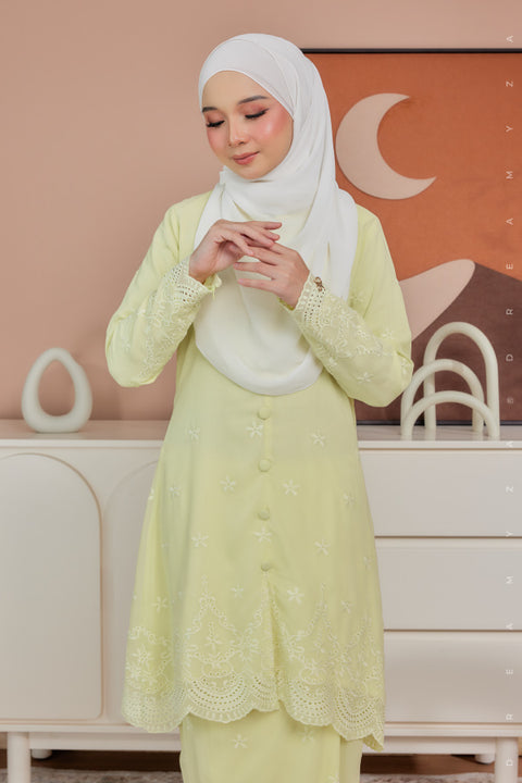 Atia Embroidered Sulam Chiffon Kebaya Riau Kurung Moden