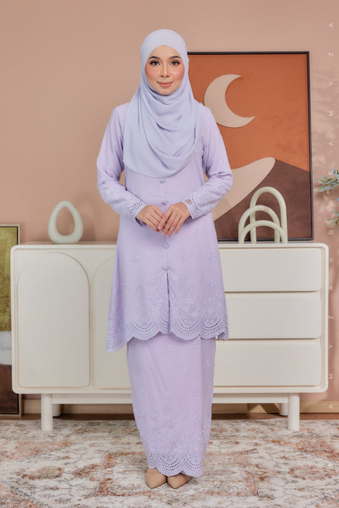 Atia Embroidered Sulam Chiffon Kebaya Riau Kurung Moden