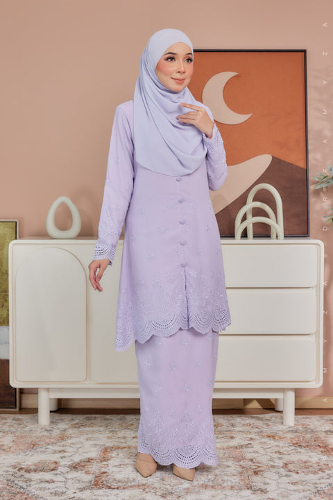 Atia Embroidered Sulam Chiffon Kebaya Riau Kurung Moden