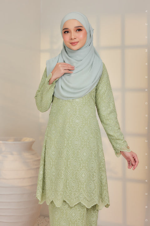 Azka Full Embroidered Sulam Chiffon Riau Kurung Moden