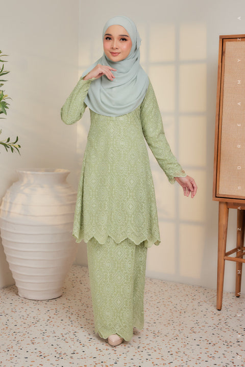 Azka Full Embroidered Sulam Chiffon Riau Kurung Moden