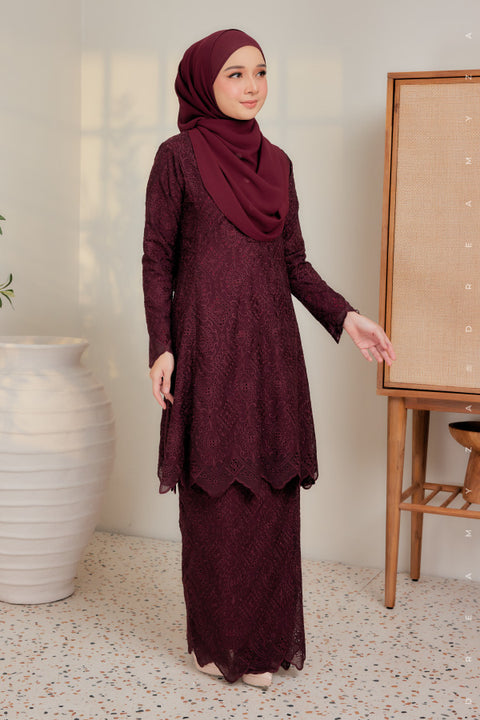 Azka Full Embroidered Sulam Chiffon Riau Kurung Moden