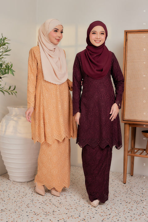 Azka Full Embroidered Sulam Chiffon Riau Kurung Moden