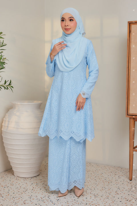 Azka Full Embroidered Sulam Chiffon Riau Kurung Moden