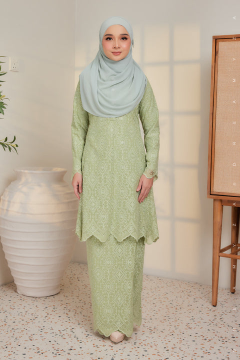 Azka Full Embroidered Sulam Chiffon Riau Kurung Moden