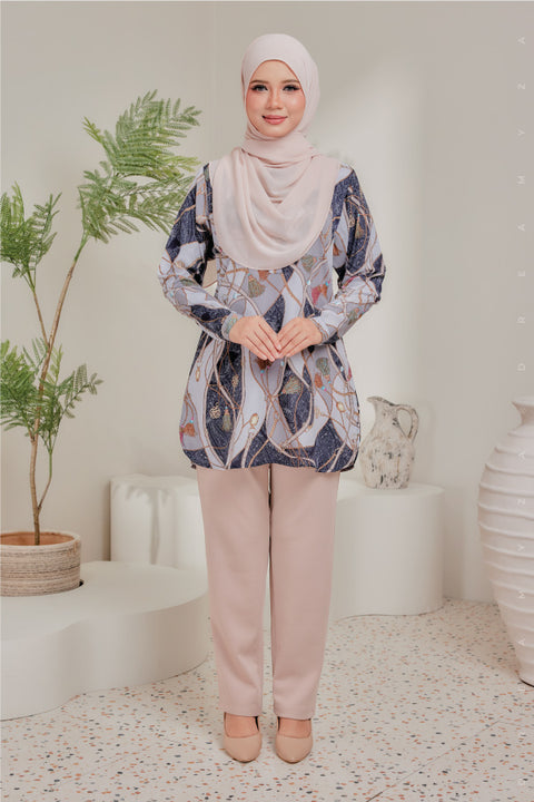 Dira Printed Ironless Tunic Long Top Blouse