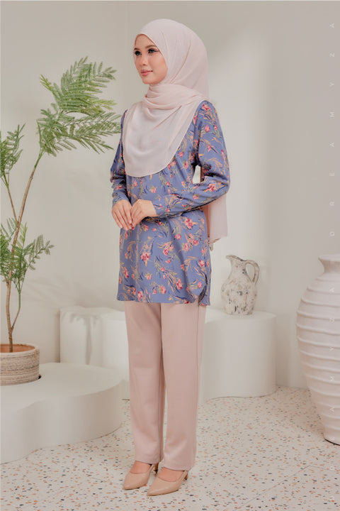 Dira Printed Ironless Tunic Long Top Blouse