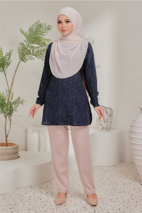 Dira Printed Ironless Tunic Long Top Blouse