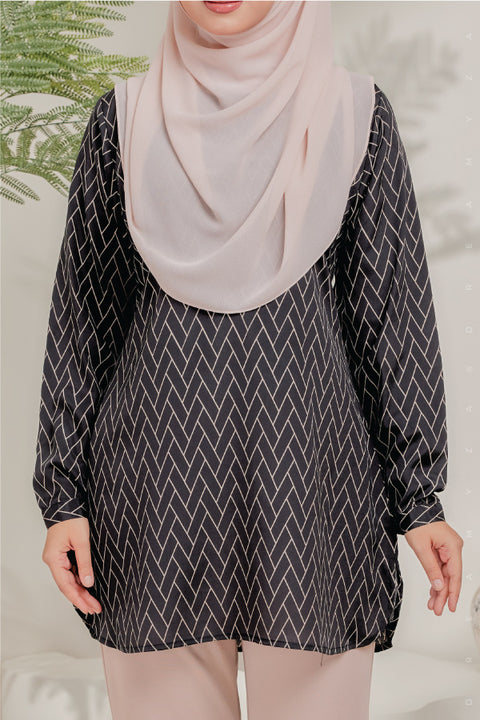 Dira Printed Ironless Tunic Long Top Blouse