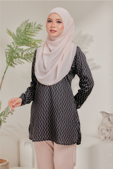 Dira Printed Ironless Tunic Long Top Blouse