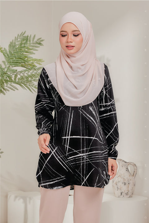 Dira Printed Ironless Tunic Long Top Blouse