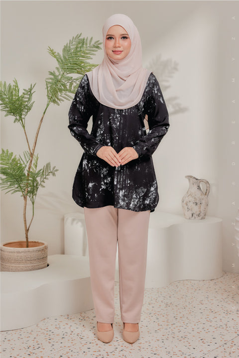 Dira Printed Ironless Tunic Long Top Blouse