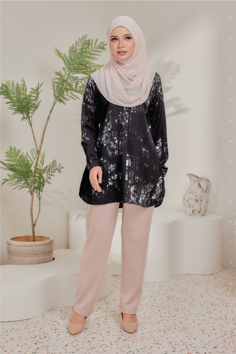 Dira Printed Ironless Tunic Long Top Blouse