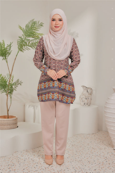 Dira Printed Ironless Tunic Long Top Blouse.