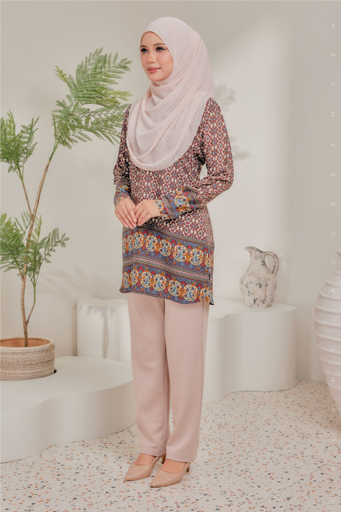 Dira Printed Ironless Tunic Long Top Blouse.