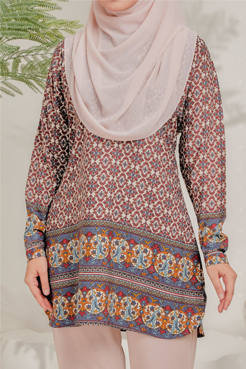 Dira Printed Ironless Tunic Long Top Blouse.