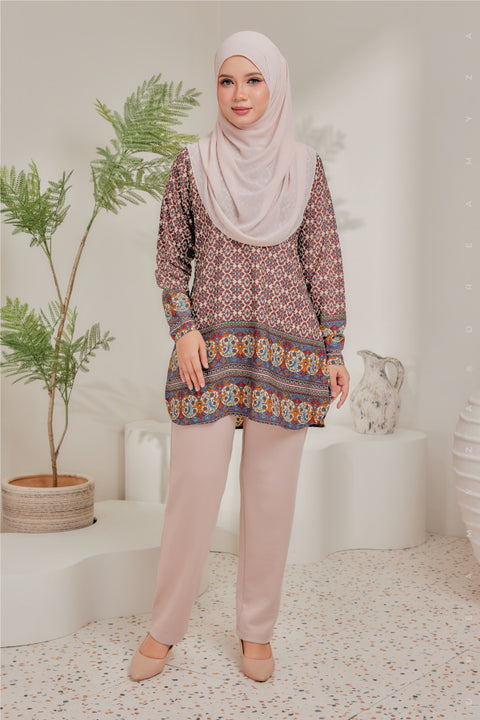 Dira Printed Ironless Tunic Long Top Blouse.