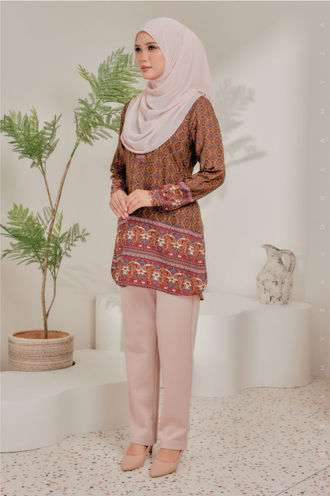 Dira Printed Ironless Tunic Long Top Blouse.