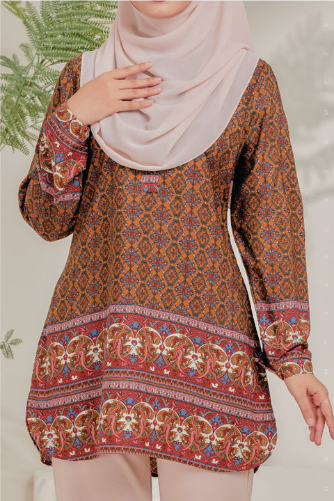 Dira Printed Ironless Tunic Long Top Blouse.