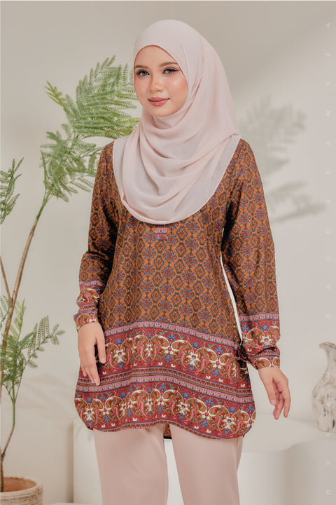 Dira Printed Ironless Tunic Long Top Blouse.