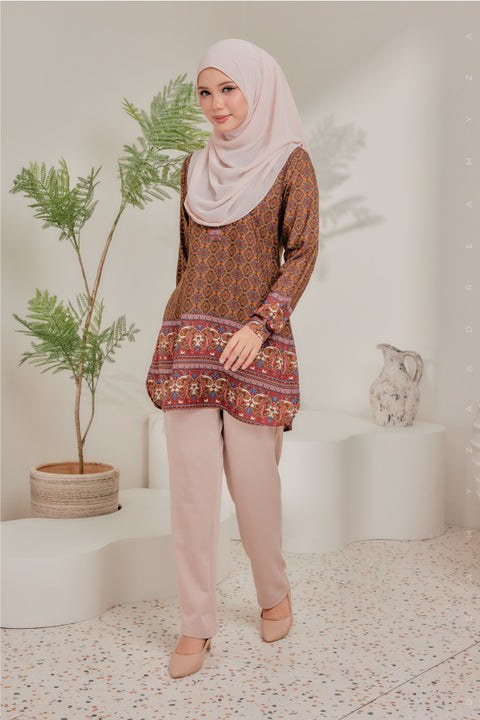 Dira Printed Ironless Tunic Long Top Blouse.