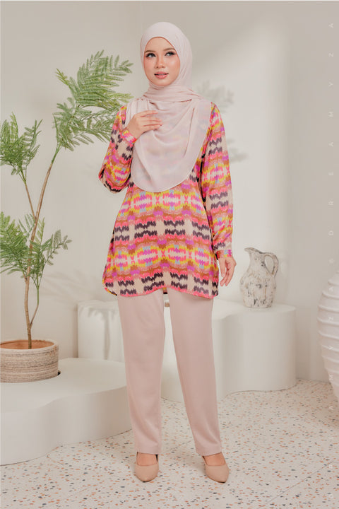 Dira Printed Ironless Tunic Long Top Blouse.