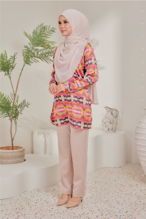 Dira Printed Ironless Tunic Long Top Blouse.