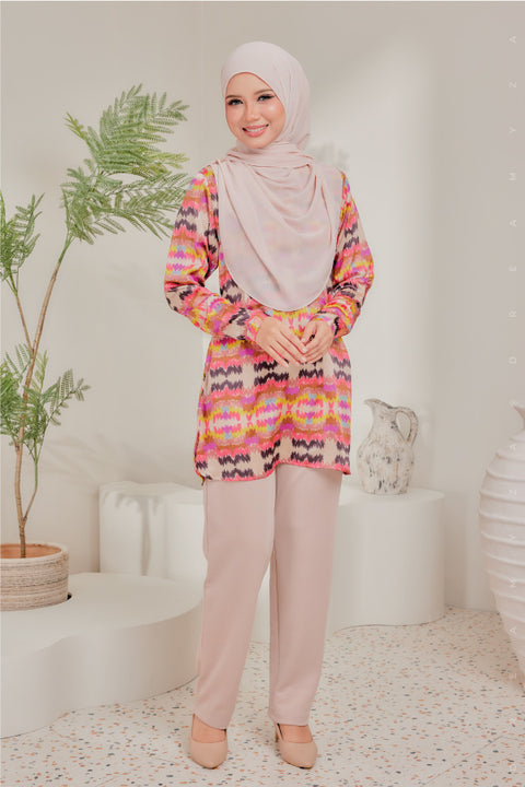 Dira Printed Ironless Tunic Long Top Blouse.