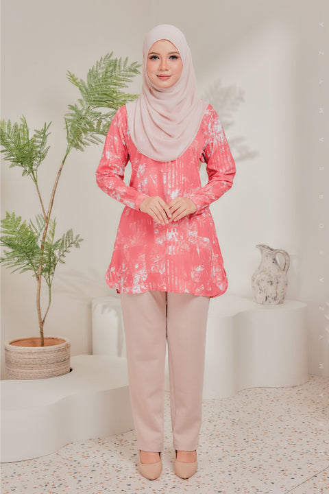 Dira Printed Ironless Tunic Long Top Blouse.