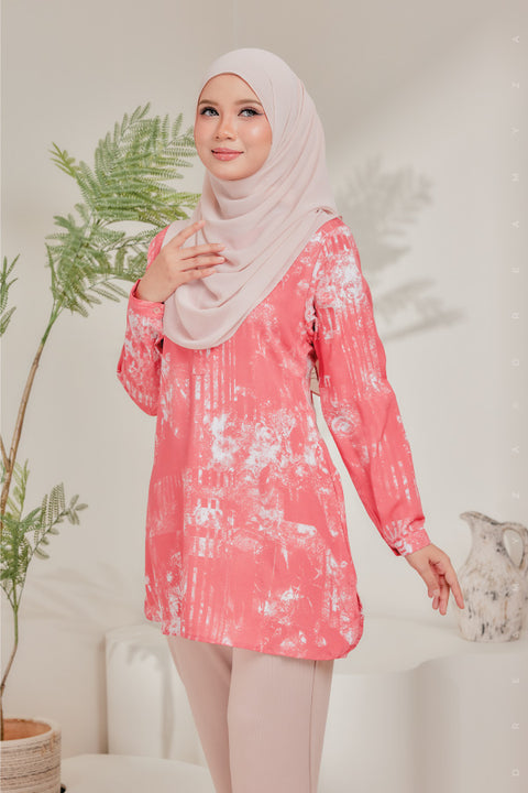 Dira Printed Ironless Tunic Long Top Blouse.