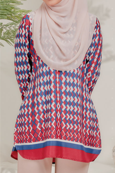 Dira Printed Ironless Tunic Long Top Blouse