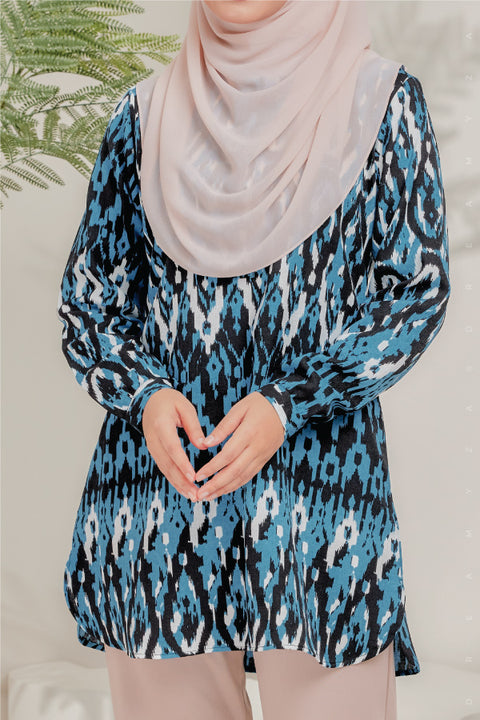 Dira Printed Ironless Tunic Long Top Blouse