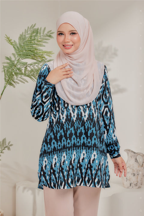 Dira Printed Ironless Tunic Long Top Blouse