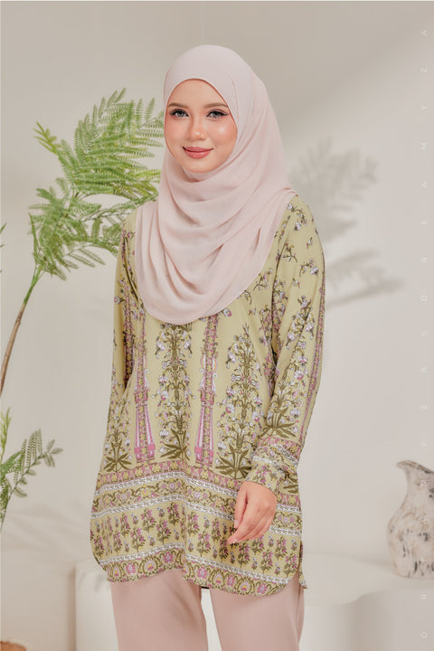 Dira Printed Ironless Tunic Long Top Blouse