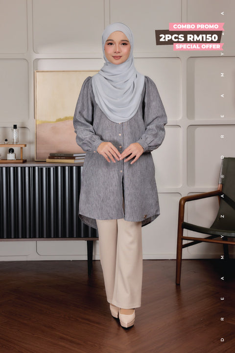 Lyra ironless A-Line Premium Cotton Linen Blouse