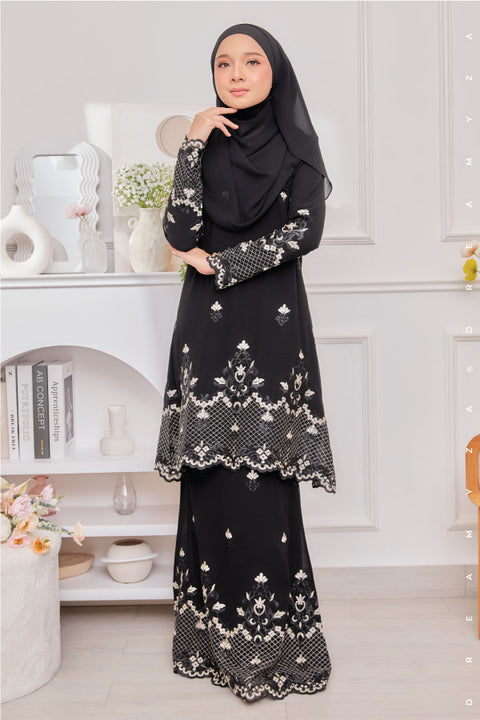 Raisya Flowers Embroidered Sulam Chiffon Baju Kurung Moden